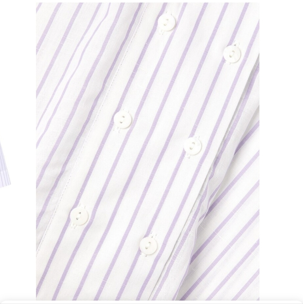 Harshman NWT Nebbi Caftan Striped Crossover Shirt Dress Sz.1X - Picture 4 of 8